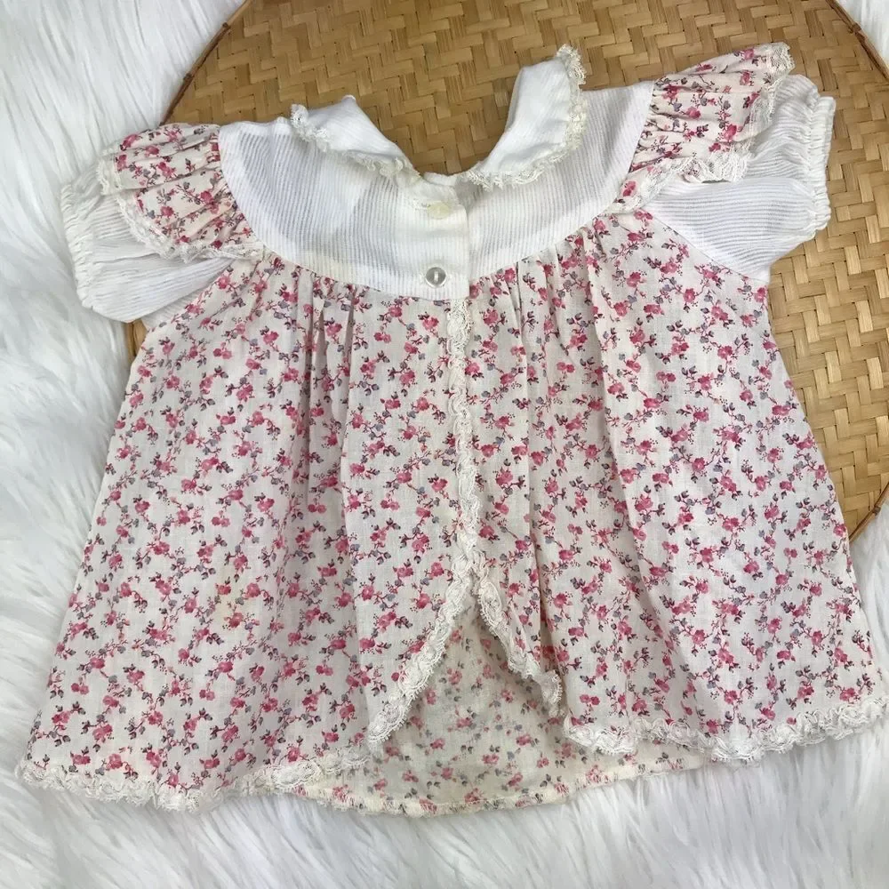 Vintage‎ 70’s baby cottagecore floral tunic top